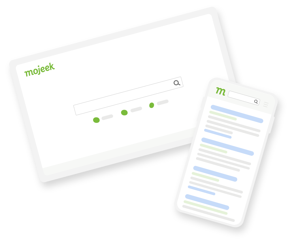 Mojeek website on mobile and desktop